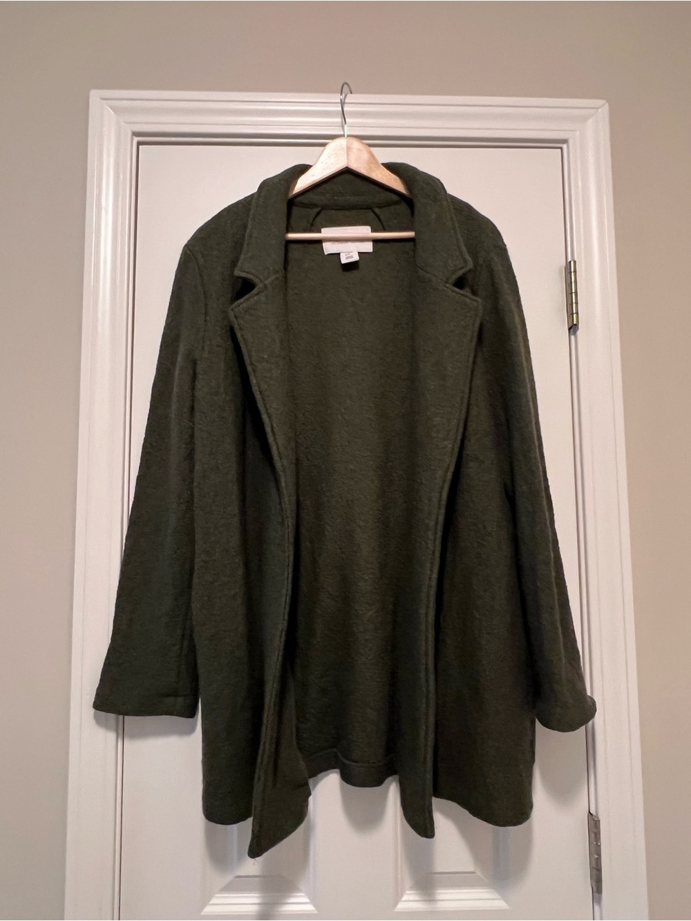 Rachel Zoe Olive Green Open Front Cardigan Coat